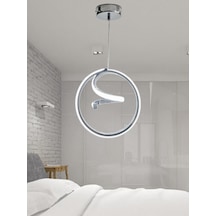 Renkoled Aydınlatma 3 Renk Işıklı Modern Sarkıt Led Avize Krom Kasa Krom