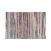 El Dokuması Vintage Yün-pamuk Çizgili Çaput Halı 32892 159 X 250 Cm Çok Renkli