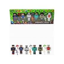 Supermanlı Minecraft 6 Karakter 6 Aksesuar 12 Parça Çocuk Figür Oyun Seti