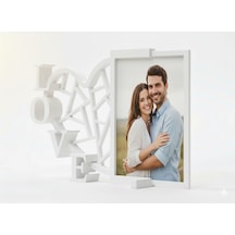 Kalpli Love Fotoğraf Çerçevesi - 3d Baskı 13x10 Cm 13 X 21
