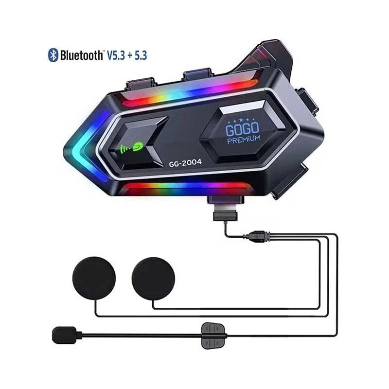 Universal Motosiklet Kask İntercom Bluetooth Rgb Işıklı Gg-2004