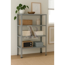 Çelik Raf 4 Katlı 43x60x200 Dekoratif Raf Sistemleri, Depo Rafı, Arşiv Rafı, Kiler Rafı Galvaniz