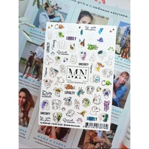 Nail Art Fantezi Slider Stiker Kalp Ve Romantik F51 Beyaz