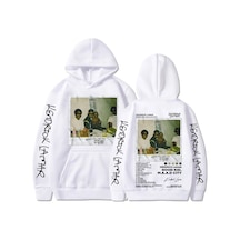 Tarzsokak Rapçi Kendrick Lamar Hoodie Erkekler Moda Hoodies Y2k Vintage Hoodies Uzun Kollu Ak Erkek Beyaz