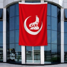 Bozkurt Hilal Kırmızı Sancak Bayrak 140gr Premium Raşel Kumaş 400x600cm Diğer