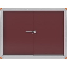 90x120 Cm Kilitli Ve Sürgülü Alüminyum Çerçeve Camlı Ilan Duyuru Panosu Bordo