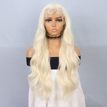 Platin Fiber Sentetik Front Lace Tül Peruk - Ezjı-739970 Renkli