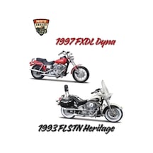 1:18 Harley-davidson 90'lar Klasikleri İkili Set - 1997 Fxdl Dyna & 1993 Flstn Heritage