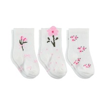 Civil Baby 3d Çiçek Desen 3'lü 6- Bebek Kız Çorap Set - Standart