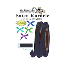 Siyah Kurdele Saten 1 Cm 10 Metre 2 Adet Saten Kurdela Parlak Hediye Ve Süsleme Şeridi Süs Paketleme Çiçek Saç El