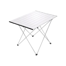 Yek Outdoor Portatif Alüminyum Katlanır Eko Kamp Masası Büyük 66x47x52cm Gri Gri
