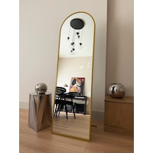 Effe Gold Metal Çerçeveli 160x40 Cm Oval Ayaklı Boy Aynası