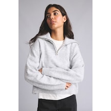 Defacto Regular Fıt Yarım Balıkçı Yaka Gri Melanj Kazak H2261ax26augr156 Gri-gr156