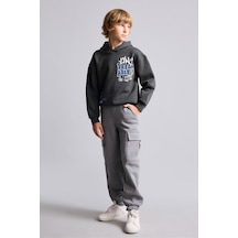 Defacto Kargo Fit Kalın Kumaş Lastikli Paça Pantolon Erkek Çocuk I0116a826wngr67 Gri-gr67