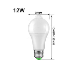 Sensörlü Led Ampül Hareket Algılayıcılı E27 Duy 12 W 2000 Lümen Hareket Sensörlü Led Lamba Işık Tekl