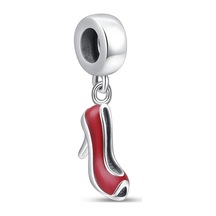Nur Silver Sallantılı Kırmızı Ayakkabı Gümüş Charm Nur-bl01033