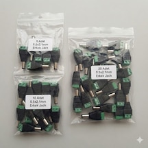 Adet 2.1mm Klemensli Erkek Dc Power Jack - Lehim Gerektirmeyen Cctv Kamera Ve Şerit Led Adaptör Konnektörü 5.5mm X 2.1