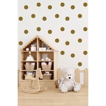 Yuvarlak Kesim Puantiye Sticker Gold 7 Cm 60 Adet
