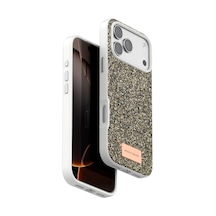 Onegif Apple İphone 17 Pro Bright Simli Kapak - Çöl Titanyum - Çöl Titanyum