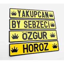 Sarı Dekor Plaka, Süs Plaka, Cam Önü Plaka