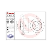 Brembo 08958021 Fren Diski Arka Mercedes W168 W414 A1684230212