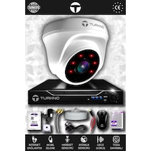 Turkno 1 Kameralı Domia 1 İç Kamera Set 250 GB HDD Full HD Gece Görüşlü Güvenlik Kamerası Sistemi