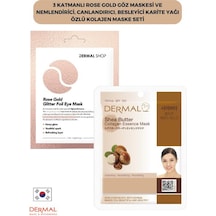 Dermal 3 Katmanlı Rose Gold Göz Maskesi + Karite Yağı Özlü Kolajen Maskesi 23 G