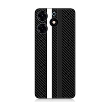 Tecno Spark 10 Pro Uyumlu Silikon Kılıf Siyah Beyaz Karbon Motif