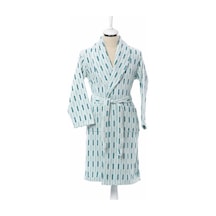 Mirza Kadife Şal Yaka Unisex Bornoz + Baş Havlusu Set Mint