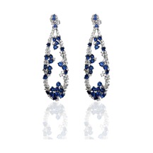 Oya Silver Beyaz Işıltılı Damla Form Safir Zirkon Vidalı Gümüş Küpe 5x1.4cm Oysvk024