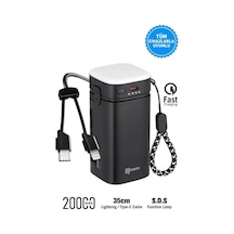 Intouch 20000 Mah 22.5w Pd Hızlı Kablolu Kamp Lambası Outdoor Serisi Powerbank Siyah