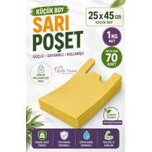 Kalın Sarı Poşet Küçük Boy 25x45 Cm 1 Kg Market Manav Poşeti Hışır Atlet Poşet Çöp Poşeti