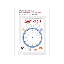 Yaz Sil Saat Kaç Materyali Çocuk Saat Öğrenme A4 Pvc + Mıknatıslı