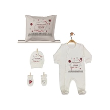 Pia Baby Gl 1951-04 İsme Özel Yastık Tulum Set Krem
