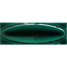 Armada Çini 7x21 Cm Elips Yeşil Desenli Çini Seramik Karo