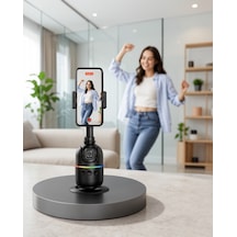 Yapay Zeka Yüz Takipli 360 Derece Dönen Masaüstü Telefon Sabitleyici