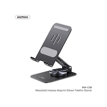 Remax Rm-c38 Precision Alloy 360 Döner Metal Masaüstü Telefon Ve Tablet Tutucu Stand