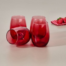 Raklee Larc 4'lü Meşrubat Bardağı - Kırmızı - 350 Ml Renkli