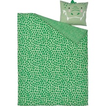 Çocuk Nevresim Ttkımı, Yeşil, 150x200/50x60 Cm Timsah Temalı Yesil