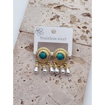 Küpe Çelik Işıltılı Stil Paslanmaz Çelik Model 70bb73 Çok Renkli