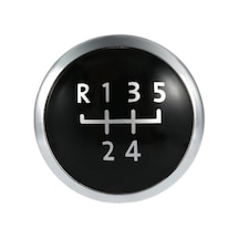 Wezone Vw T5 Transporter 2003-2010 İçin 5 Vites Vites Kolu Emblemi Kapak, Siyah-gümüş, 37mm, Dayanıklı Malzeme, Kolay Kurulum Siyah