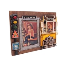 Himarry Dekoratif Metal Çerçeve Tramvay Dekorlu Vintage Ev Ofis Hediyelik