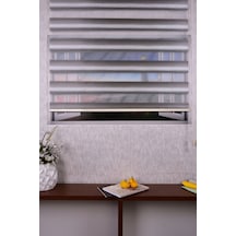 Gri Kendinden Desenli Etek Dilimsiz Ds 11714-v5 Zebra Stor Güneşlik Perde