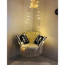 Makrome Salıncak Bahçe Balkon Salıncağı 2060 Beyaz