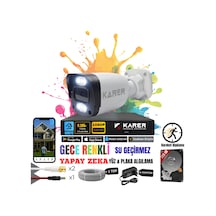 1 Kameralı Güvenlik Kamera Seti 2mp 1080p Full Hd Ahd 320gb Hdd, Renkli Gece Görüşü, Yüz Ve Araç A