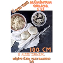 1'li Masterchef Alüminyum Paslanmaz 100 Cm Metal Oklava Hamur