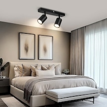 Riolight Modern Siyah Mutfak,salon,giyinme Odası,cafeler1 İçin Gün İşiğı Metal 2li Spot Ampul Dahil 2'Li Siyah