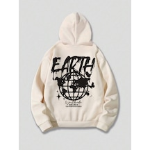 Altamira Unisex Earth Baskılı Kapüşonlu Sweatshirt 001