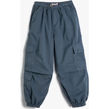 Koton Paraşüt Kot Pantolon Pamuklu Beli Lastikli Cepli - Parachute Jean Mavi 4skg40034ad 4SKG40034AD611 Mavi