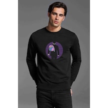 Altered Carbon Hello Unicorn Baskılı Siyah Erkek Sweatshirt